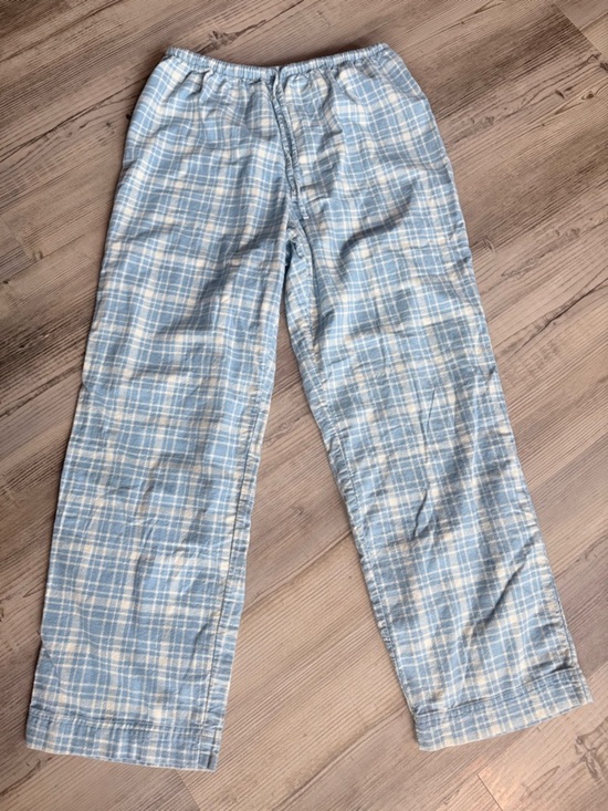 Other - Vintage 100% cotton blue and white plaid LLBean flannel PJ Pants
